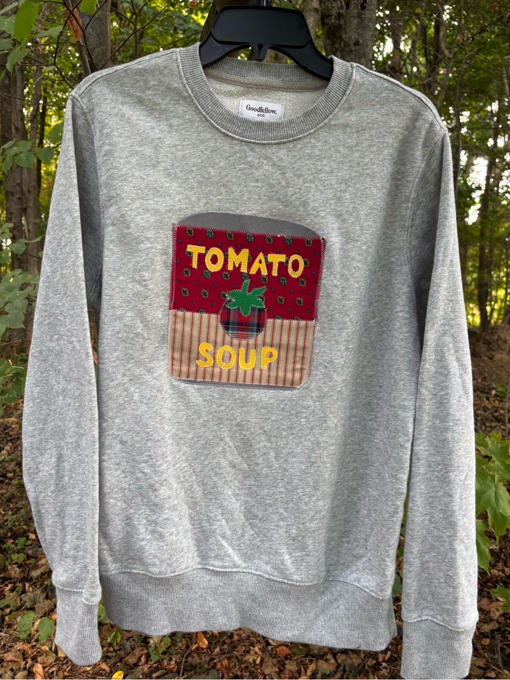 Tomato Soup patchwork mismatched patch sweatshirt tshirt available most sizes